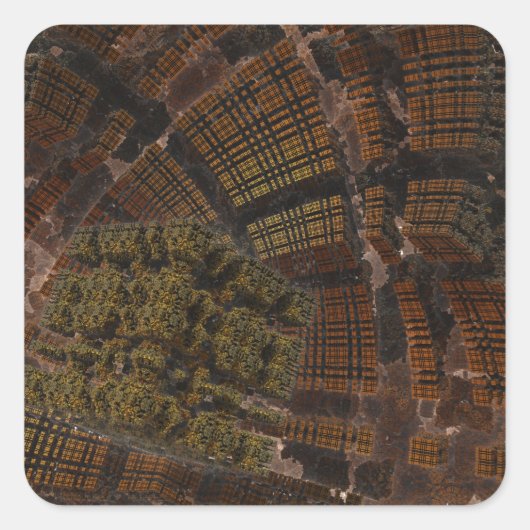 Cybernetix 3D抽象芸術デジタルアート スクエアシール (正面)