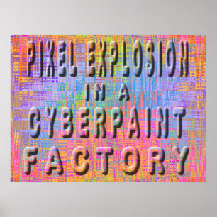 cyberpaintの工場のピクセル爆発 ポスター