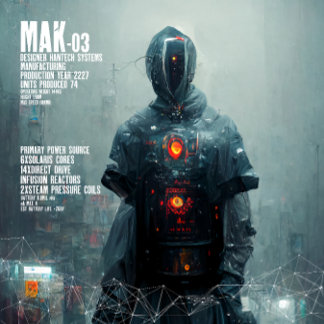 CyberpunkアンドロイドポスターIインスタントダウンロード ポスター