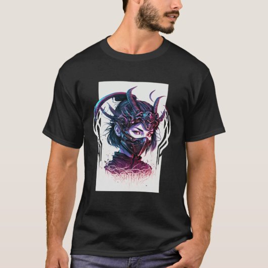Cyberpunk Aesthetic Samurai Demons Mask Japanese G Tシャツ (正面)