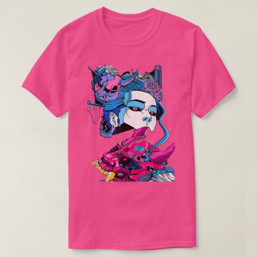 Cyberpunk Aesthetic Samurai Demons Mask Japanese G Tシャツ (デザイン正面)