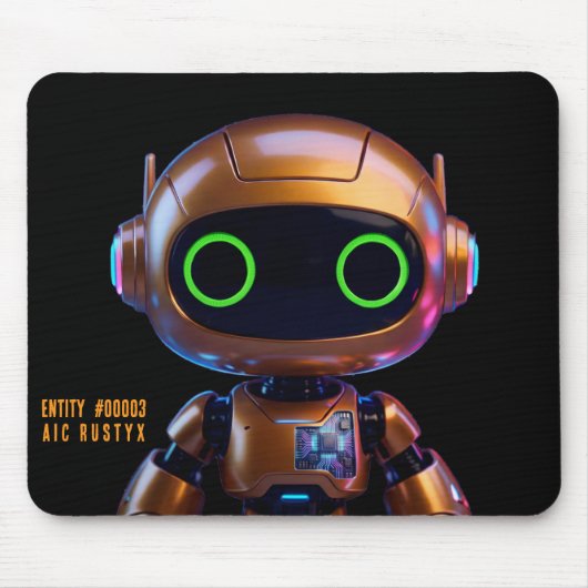 Cyberpunk AI Robot Mouse Pad #00003 | AIC Rustyx マウスパッド (正面)
