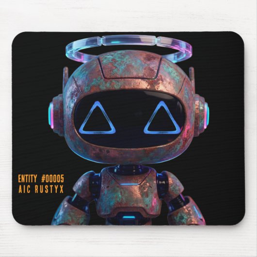 Cyberpunk AI Robot Mouse Pad #00005 | AIC Rustyx マウスパッド (正面)