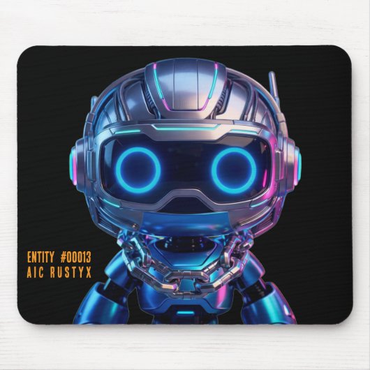 Cyberpunk AI Robot Mouse Pad #00013 | AIC Rustyx マウスパッド (正面)