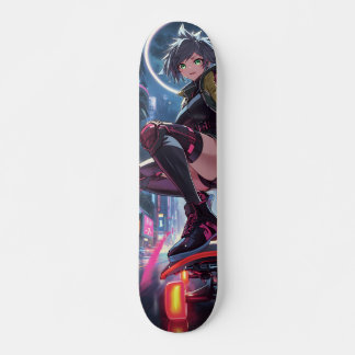 Cyberpunk Anime Girl Skateboard Deck Japan スケートボード