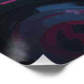 Cyberpunk Anime Girl with Neon Hair – Futuristic  ポスター (コーナー)