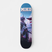 Cyberpunk Anime Japanese Miko Custom スケートボード (正面)