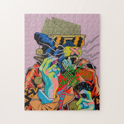 cyberpunk, anime, manga, acid, cyber, art, ジグソーパズル (縦)