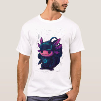 Cyberpunk Axolotl Tシャツ – 未来的ネオンスタイル