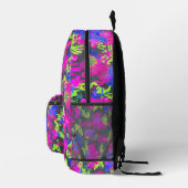 Cyberpunk Boho Neon Camouflage プリントバックパック (右)