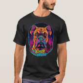 Cyberpunk Boxer Loving Moms Futuristic Boxer Dog Tシャツ (正面)