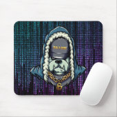 Cyberpunk Bulldog Neon Mouse Pad マウスパッド (マウス)