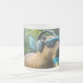 Cyberpunk Capybara VR Goggles Sci-Fi Coffee Mug フロストグラスマグカップ (中央)