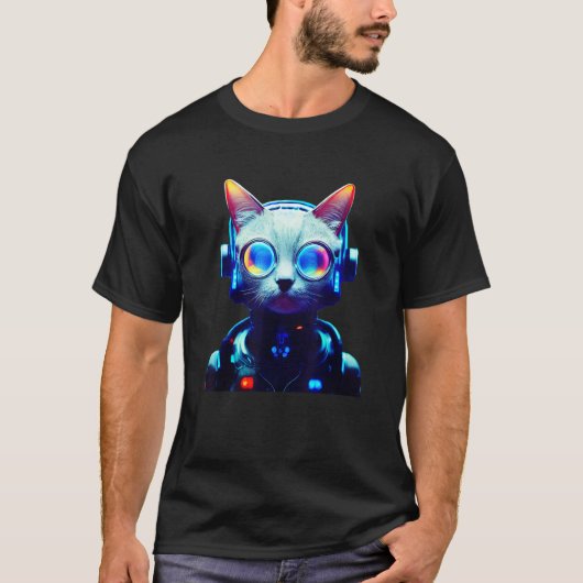 Cyberpunk Cat 4 Tシャツ (正面)