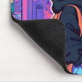 Cyberpunk Cat Girl Mousepad – Neon Aesthetic マウスパッド (コーナー)