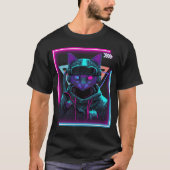 Cyberpunk Cat Kitty Punker Futuristic Cyber Punk Tシャツ (正面)