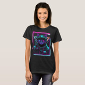 Cyberpunk Cat Kitty Punker Futuristic Cyber Punk Tシャツ (正面フル)