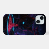 Cyberpunk Cat Ramen iPhone 15ケース (裏面横)