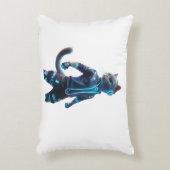 Cyberpunk Cat Throw Pillow – Neon Tech Decor アクセントクッション (正面(垂直))