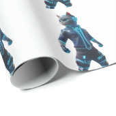 Cyberpunk Cat Wrapping Paper –Futuristic Neon Gift ラッピングペーパー (ロールコーナー)
