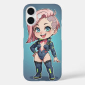 Cyberpunk Chibi Girl Case-Mate iPhoneケース (裏面)