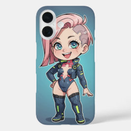 Cyberpunk Chibi Girl iPhone 16ケース