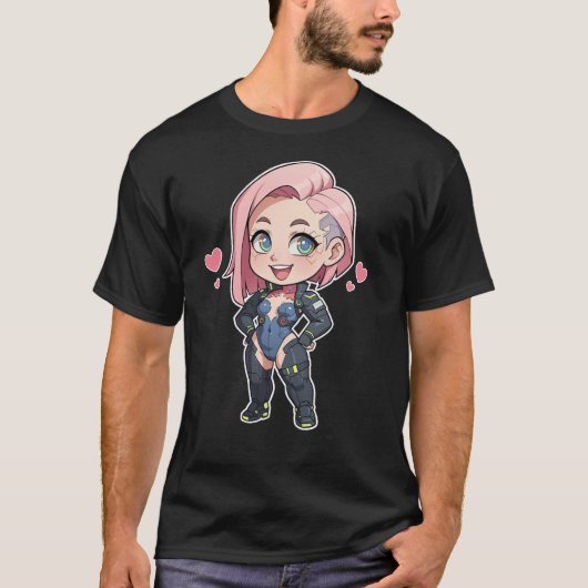 Cyberpunk Chibi Girl Tシャツ (正面)