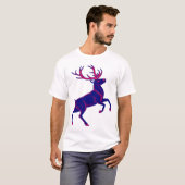 Cyberpunk Christmas Reindeer Neon Glow Shirt Tシャツ (正面フル)
