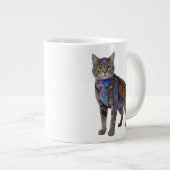 Cyberpunk Circuit Cat – Neon Tech Beast ジャンボコーヒーマグカップ (正面右)