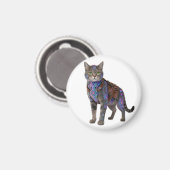 Cyberpunk Circuit Cat – Neon Tech Beast マグネット (正面/裏面)