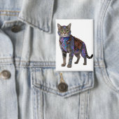 Cyberpunk Circuit Cat – Neon Tech Beast 缶バッジ (インサイチュ)