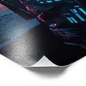 Cyberpunk Cityscape Poster Futuristic Female Hacke フォトプリント (角)