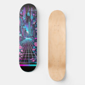 Cyberpunk Cityscape Skateboard Deck – Neon スケートボード (正面)