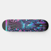Cyberpunk Cityscape Skateboard Deck – Neon スケートボード (横)