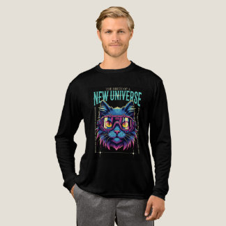 Cyberpunk Cosmic Cat Tシャツ – Neon Sci-Fi Graphic