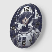 Cyberpunk Cosmic Navigator Wall Clock ラージ壁時計 (傾斜)