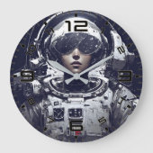 Cyberpunk Cosmic Navigator Wall Clock ラージ壁時計 (正面)