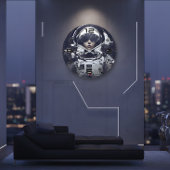 Cyberpunk Cosmic Navigator Wall Clock ラージ壁時計