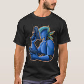 Cyberpunk Cyborg Robot - Futuristic Cobalt Android Tシャツ (正面)