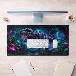 Cyberpunk Dinosaur Gaming Desk Mat デスクマット