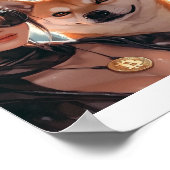 Cyberpunk Dogecoin Waifu暗号アニメポスター ポスター (角)