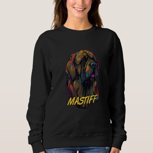 Cyberpunk English Mastiff Futuristic English Masti スウェットシャツ (正面)