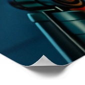 Cyberpunk Female Cyborg Neon Sci-Fi Tech Art ポスター (角)