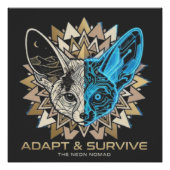 Cyberpunk Fennec Fox Geometric ポスター (正面)