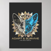 Cyberpunk Fennec Fox Geometric ポスター (正面)