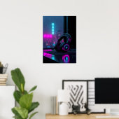 Cyberpunk Gaming Headset ポスター (ホームオフィス)
