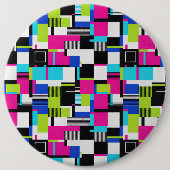 Cyberpunk Glitch Art Neon Enamel Pin 缶バッジ (正面)