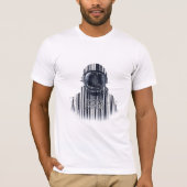 Cyberpunk Glitch Astronaut System Error Aesthetic Tシャツ (正面)