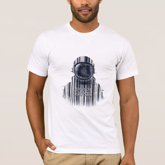Cyberpunk Glitch Astronaut System Error Aesthetic Tシャツ (正面)