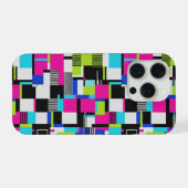 Cyberpunk Glitch Geometric iPhone Case iPhoneケース (裏面横)
